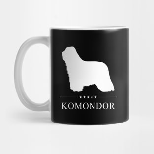 Komondor Dog White Silhouette Mug